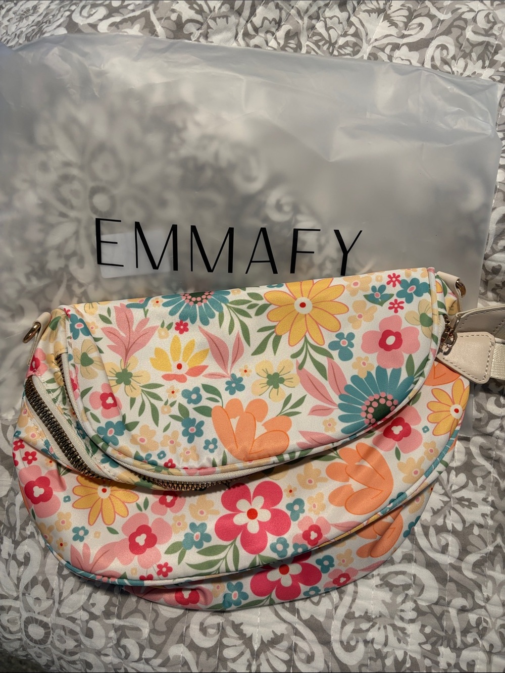 Floral Crescent Crossbody Bag - Multi Floral